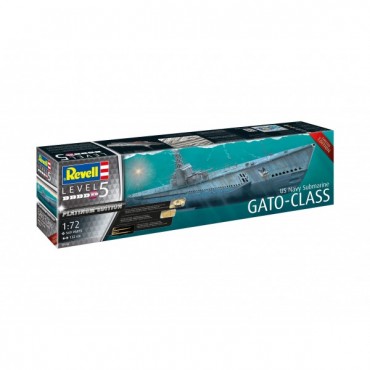 KIT PARA MONTAR REVELL SUBMARINO US NAVY GATO-CLASS EDIÇÃO LIMITADA 1/72 132CM 569 PEÇAS REV 05168